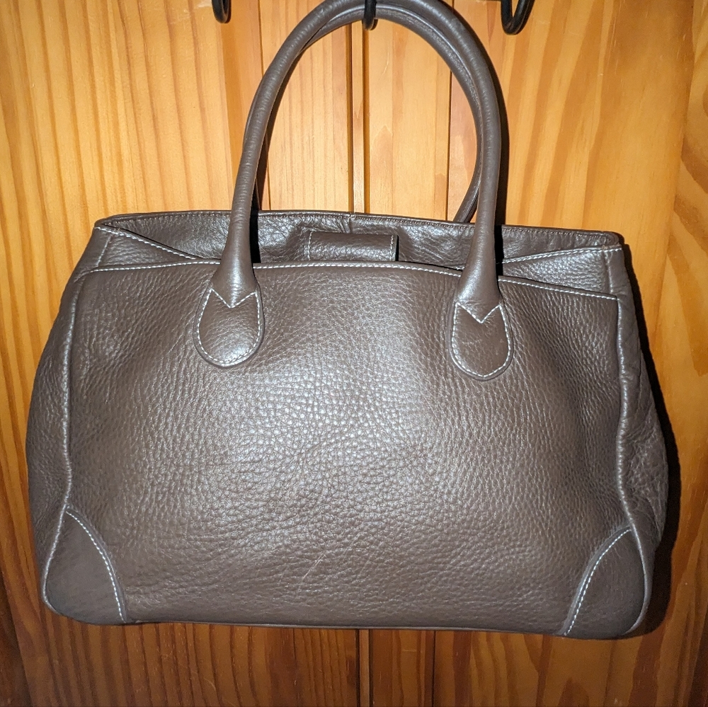 Levenger brown leather handbag.